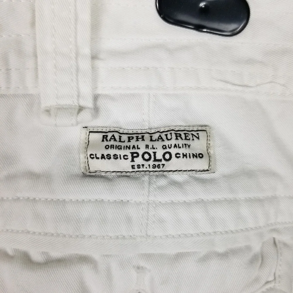 Polo Ralph Lauren Cargo Shorts Mens 34 White Classic Chino Cotton Multi Pocket